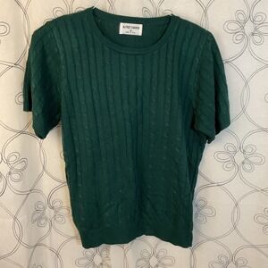 Women's Alfred‎ Dinner Dark Green Short Sleeve Top Size Small